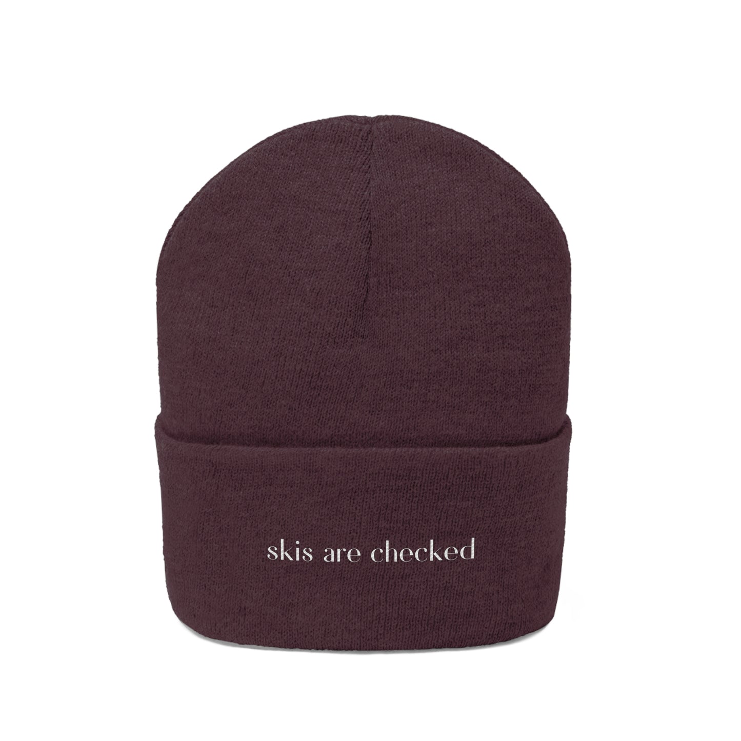 Skis Are Checked Knit Beanie